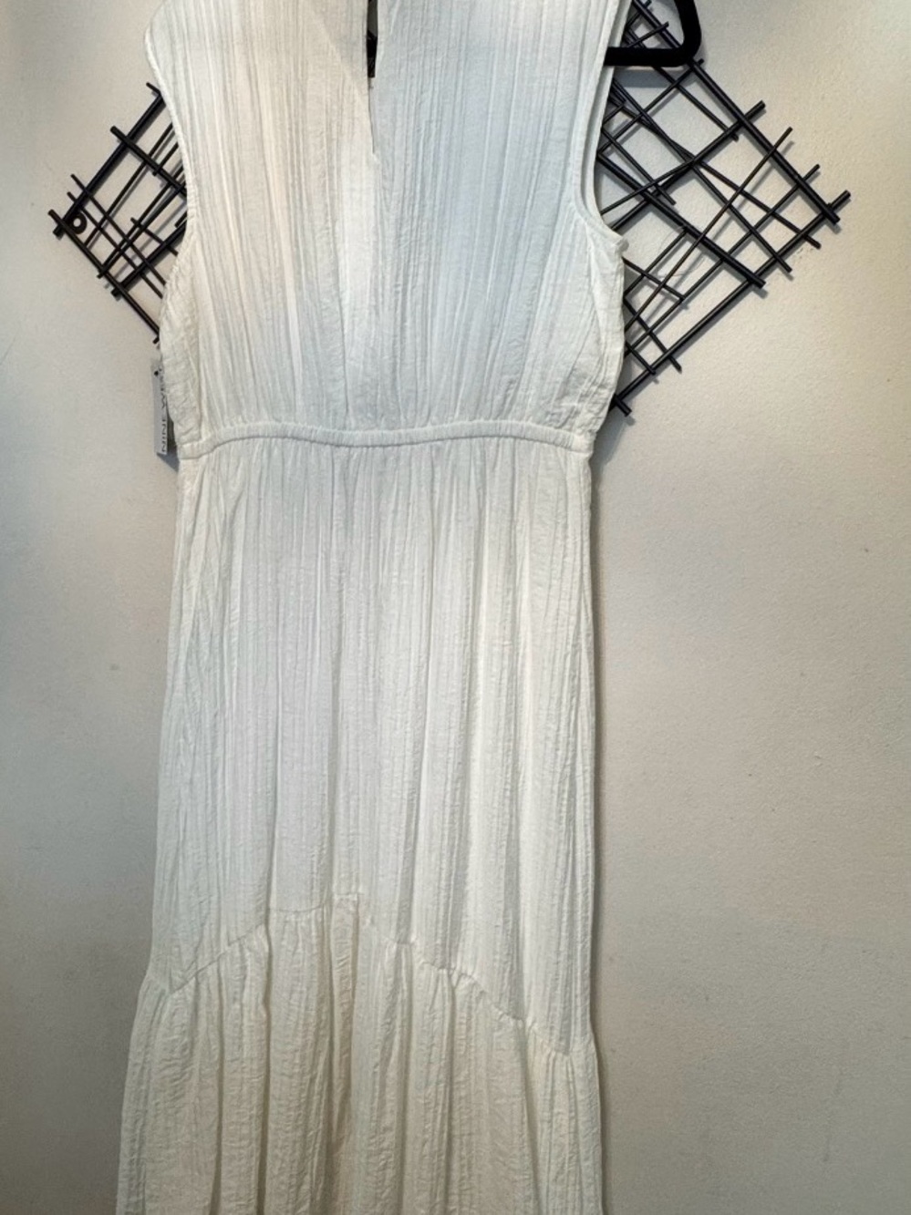 Nine West White Maxi Dress - Sleeveless Textured Cotton - Picture 6 of 8